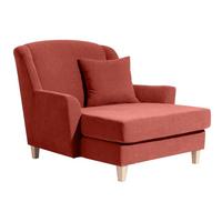 SESSEL XXL Karil Bezug Veloursstoff Buche natur / terracotta - Rot, Kunststoff (136/107/142cm) - 58aufmkessel