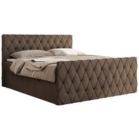 BOXBETT MIREN DUO 140/200 - Braun Velvet - H3 - Braun, Holz/Textil (140/200cm) - MKS