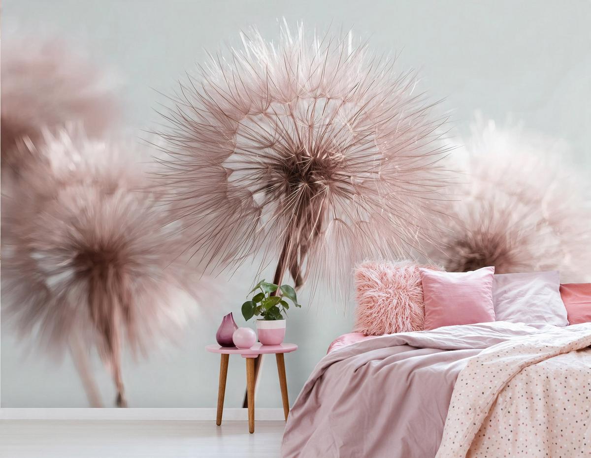 FOTOTAPETE Pusteblume Boho Wohnzimmer 400x280 - Multicolor, Papier (400/280cm) - Wallarena