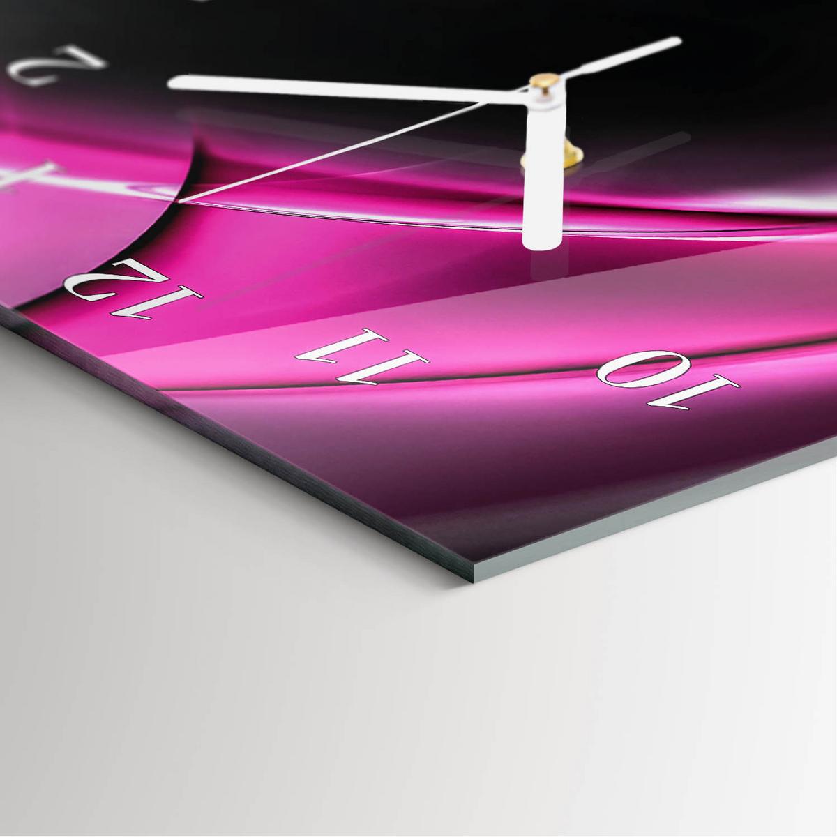 WANDUHR aus Glas 30x60 cm - Abstrakte Linien - Lila, Glas (30/60/0.4cm) - TULUP