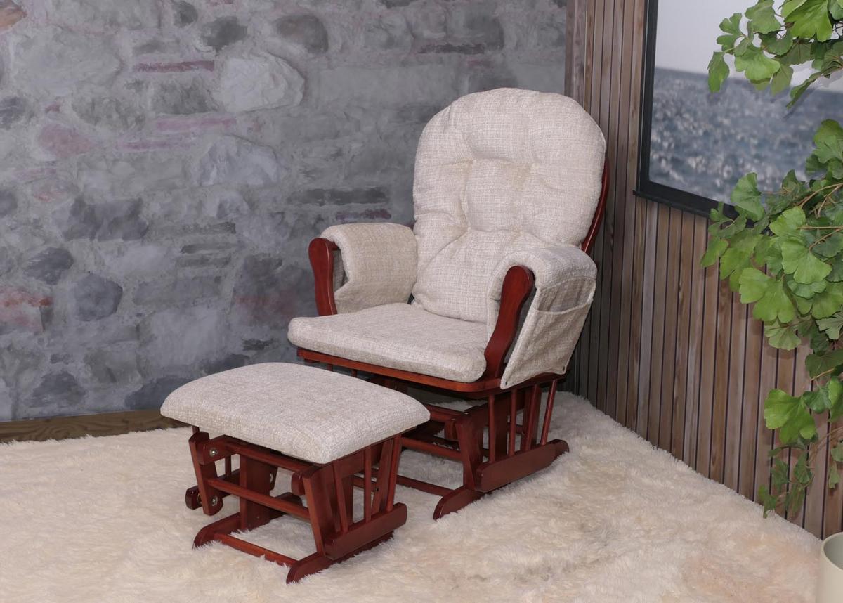 RELAXSESSEL Cremeweiß, Braun - Weiß/Braun, Textil (75/100/71cm) - MCW