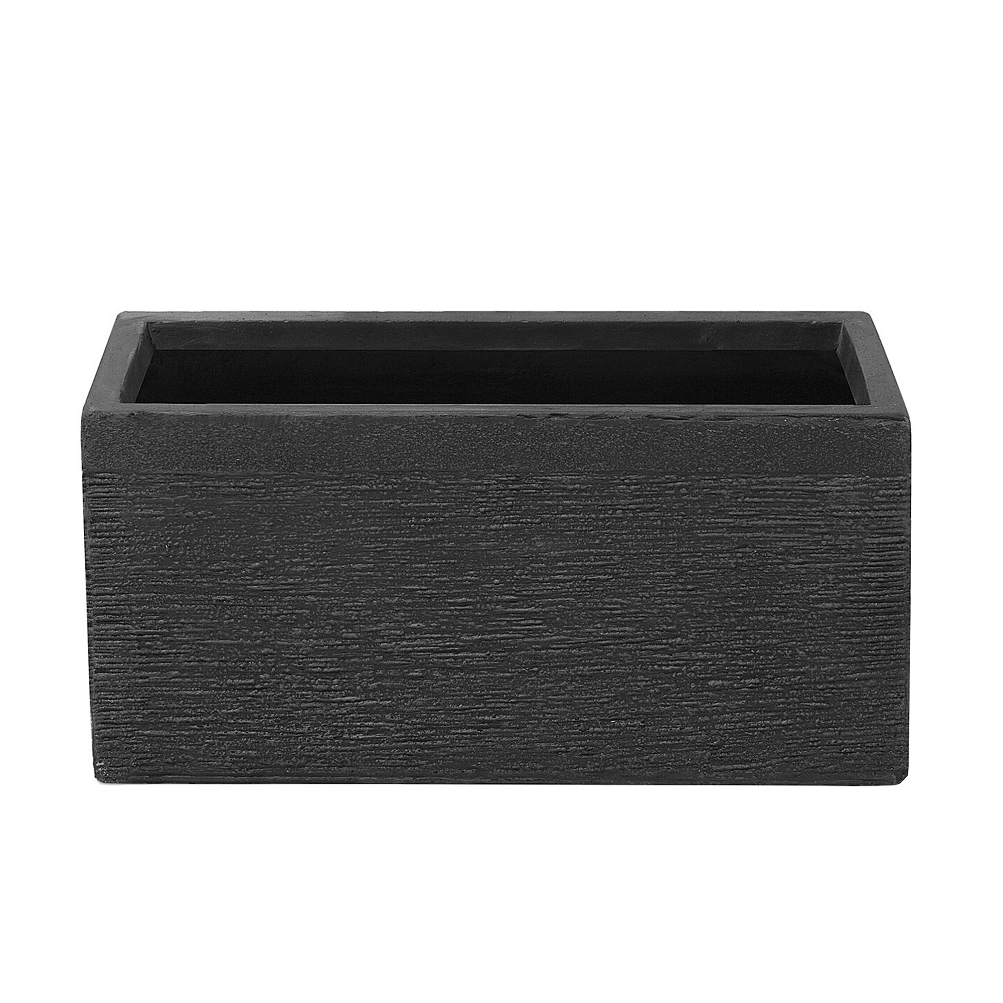 BLUMENTOPF schwarz rechteckig 50/23/24 cm Myra - Schwarz, Naturmaterialien (24cm) - Beliani
