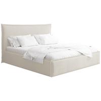 POLSTERBETT Pillow mit Bettkasten, Metall-Lattenrost und hohem Kopfteil - Creme-Bouclé 140x200 cm - Birkefarben/Creme, Holz/Kunststoff (140/200cm) - WFL GROUP
