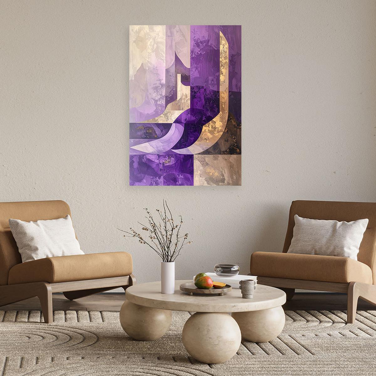 LEINWANDBILD Abstraktion 60x90cm - Lila, Textil (60/90cm) - Feeby