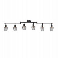 DECKENSTRAHLER Franziska 6-flammig 122/20/10 cm - Schwarz, Metall (122/20/10cm) - Nettlife