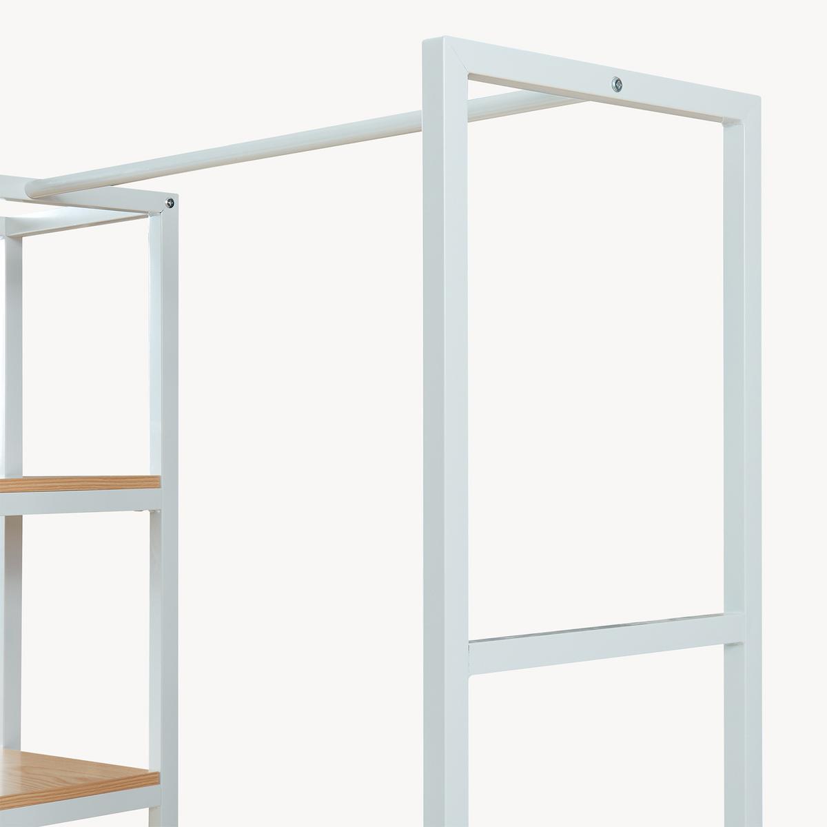 GARDEROBENSTÄNDER Egmating - Eichefarben/Weiß, Holzwerkstoff/Metall (120/180/40cm) - [en.casa]