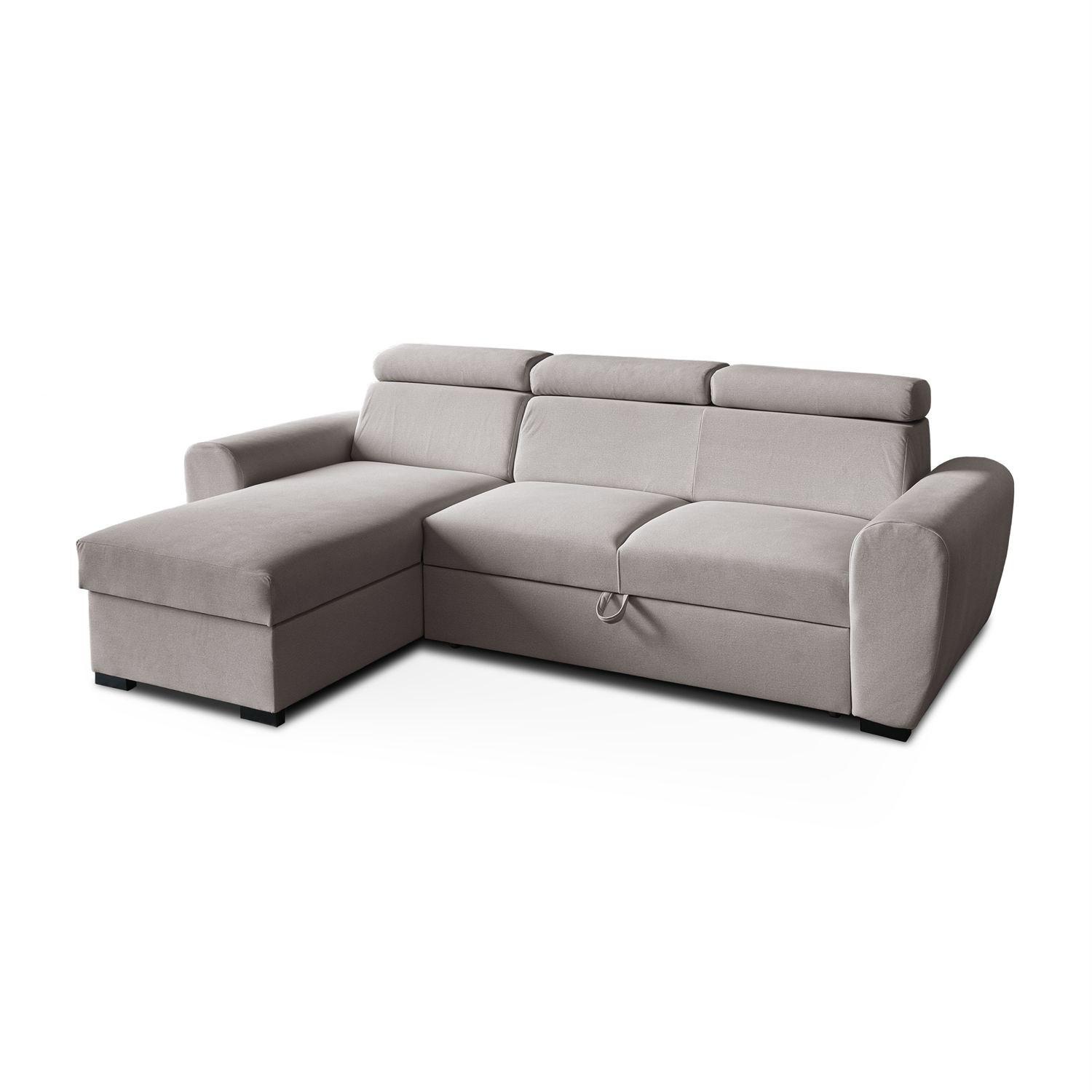 ECKSOFA FALCO mit Schlaffunktion Elli 26 - Grau, Textil (253/174cm) - Lookway