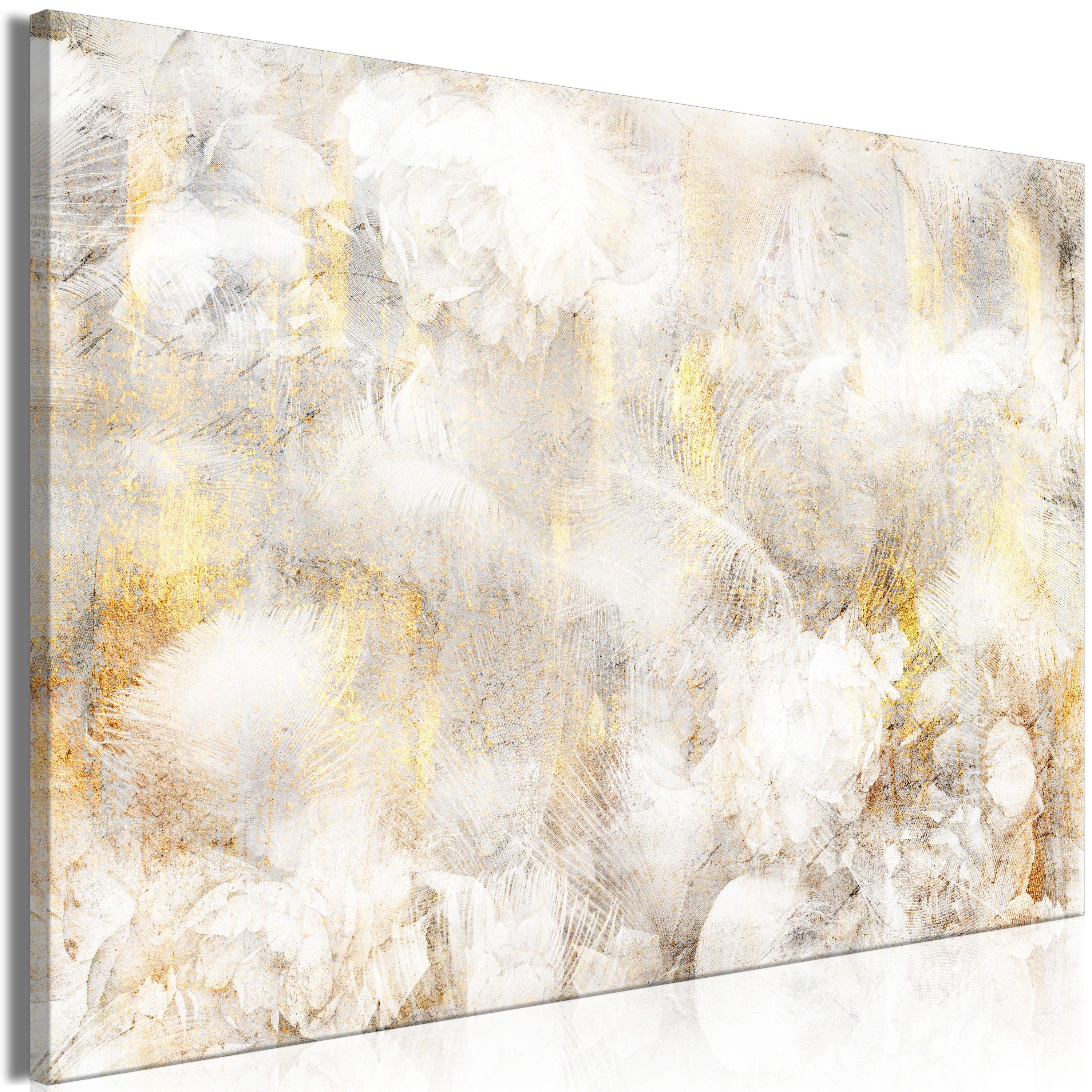 KUNSTDRUCK Weiß 60/40 cm - Goldfarben/Weiß, Textil (60/40cm) - KUNSTLOFT