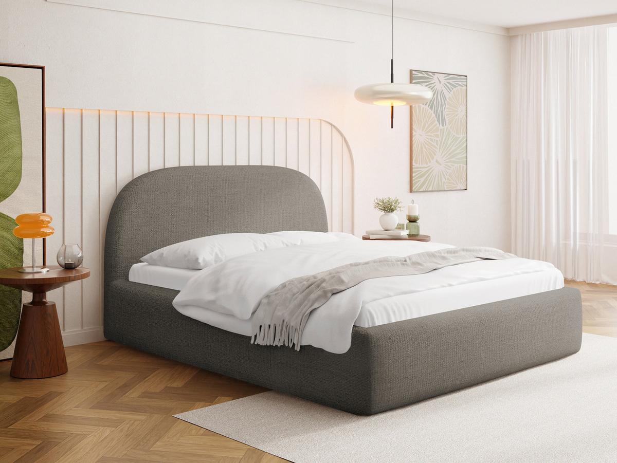 POLSTERBETT Puro mit Bettkasten & Metall-Lattenrost in Taupe Chenille 120x200 cm - Taupe/Beige, Kunststoff/Textil (120/200cm) - WFL GROUP