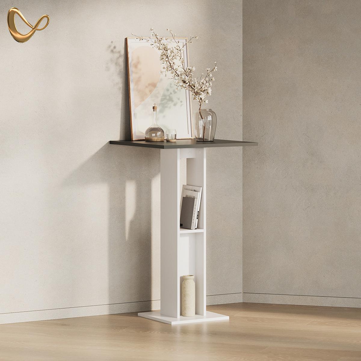 BARTISCH Regusa Weiß/Anthrazit 65 x 65 cm - Anthrazit/Weiß, Holzwerkstoff (65/65/106cm) - Livinity®
