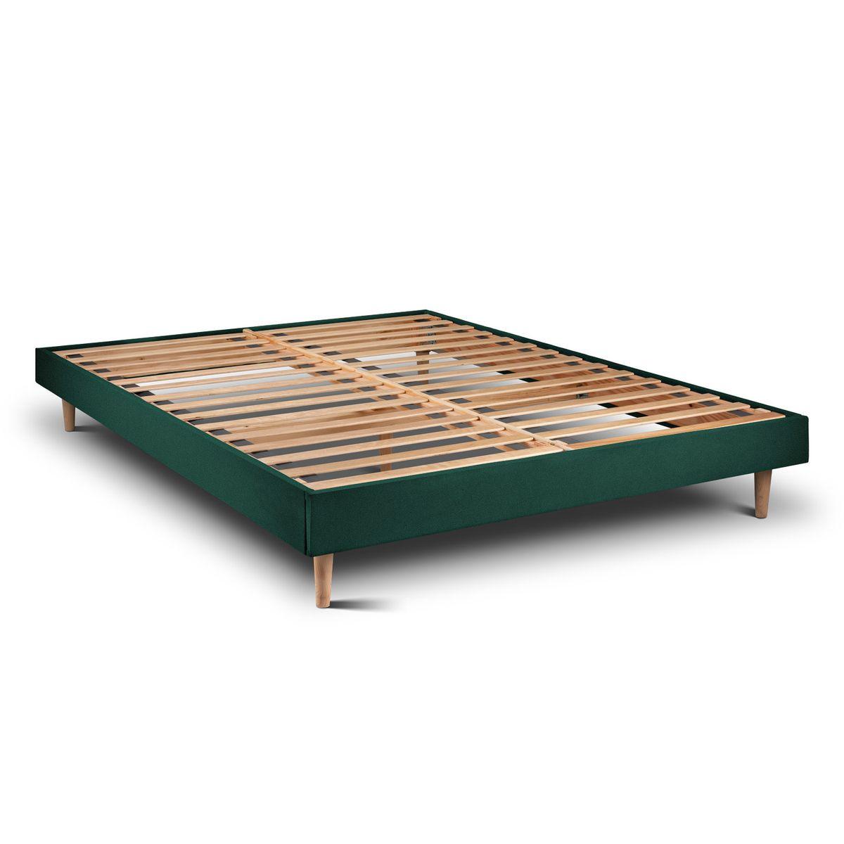 LATTENROST – Samtstoff – Bausatz zur Selbstmontage - 180x200 cm - Beige/Grün, Karton/Holz (180/200cm) - Sommeil de Plomb