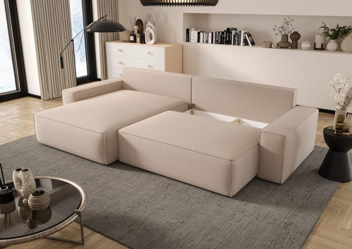 ECKSOFA Walken Mit Schlaffunktion - Dunkelgrau, Holzwerkstoff/Textil (280/185cm) - Fun Möbel