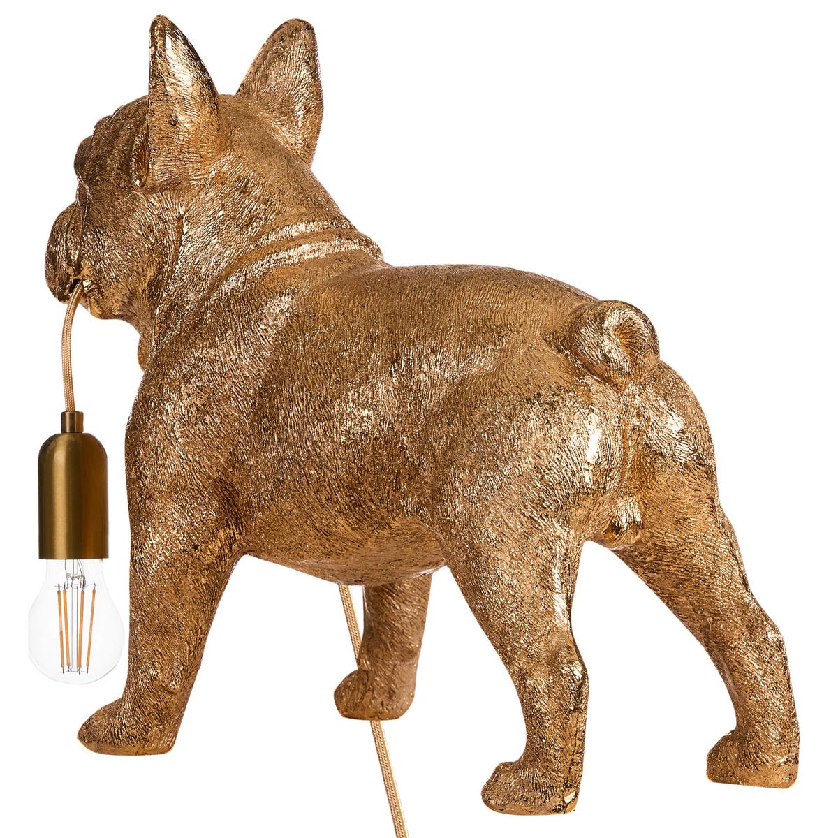 TISCHLAMPE Hund Gold Baxter - Messingfarben/Goldfarben, Kunststoff (47/24/43cm) - Beliani