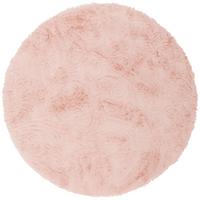 LUXUS SUPER SOFT FELLTEPPICH ASPEN RUND MELIERT - Rosa, Textil (160/160cm) - Pergamon