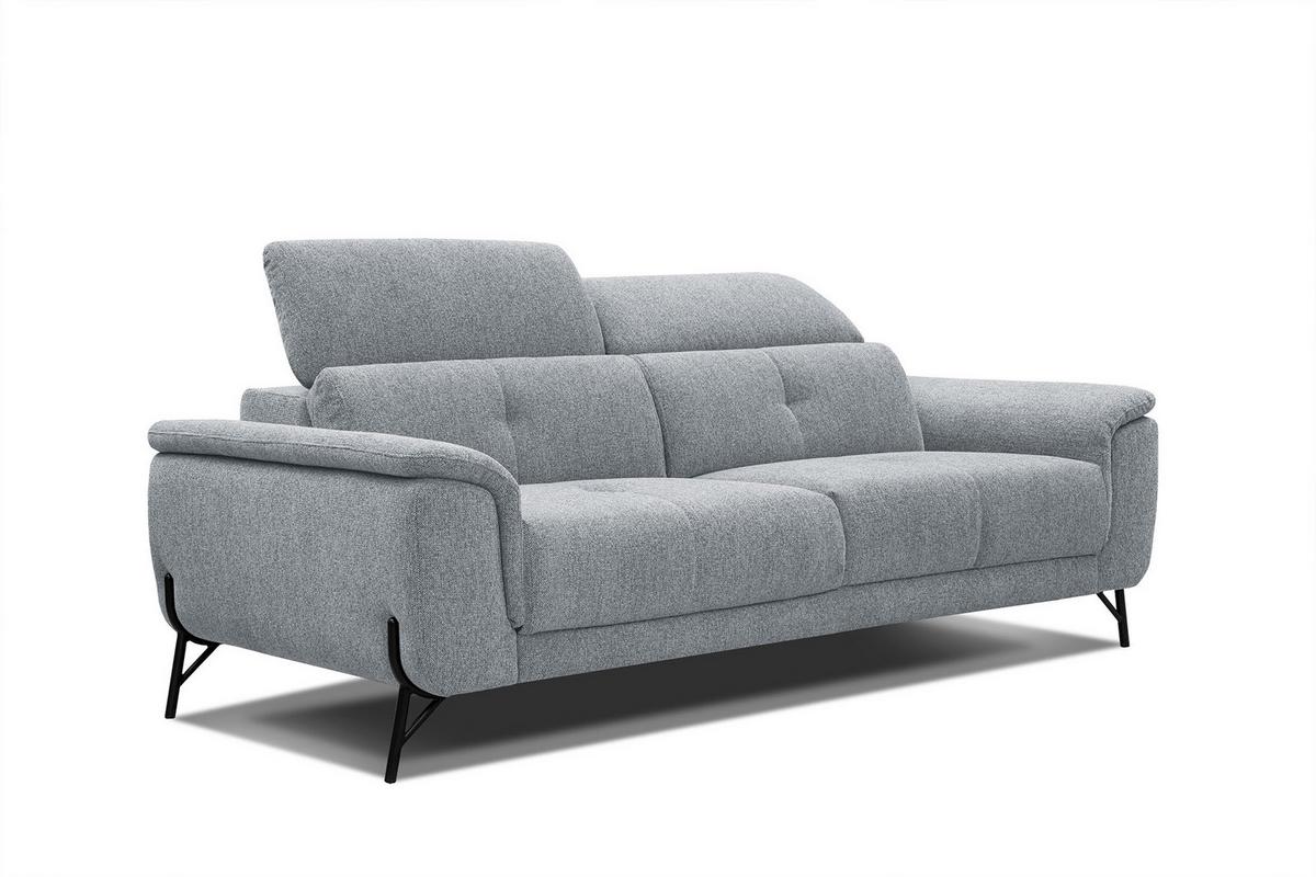 SOFA AVENA 3-Sitzer, silberfarben - Silberfarben, Holzwerkstoff/Textil (204/80/108cm) - Wozimo