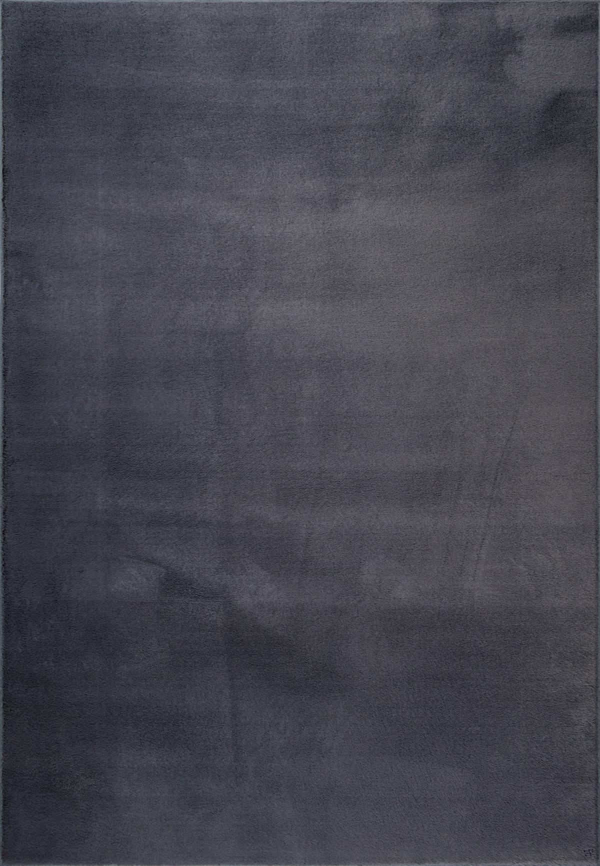 KURZFLORTEPPICH Antirutsch Uni DOUBS Polyester Anthrazit 140 x 200 cm - Anthrazit, Textil (140/200cm) - KADIMA DESIGN