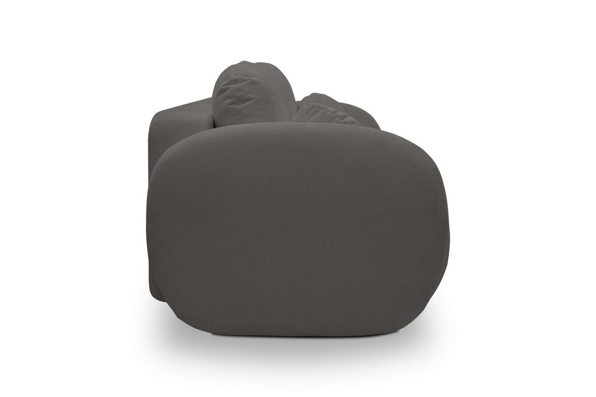 BETTSOFA AMICO Graphitfarben Bucle-Stoff mit Schlaffunktion - Graphitfarben, Holz (238/86.5/101cm) - MASSENO