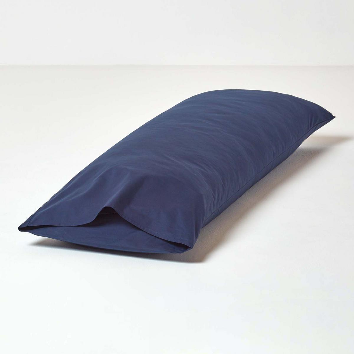 SEITENSCHLÄFERKISSENBEZUG Perkal, Fadendichte 200, 48/136 cm - Dunkelblau, Textil (50/140cm) - Homescapes