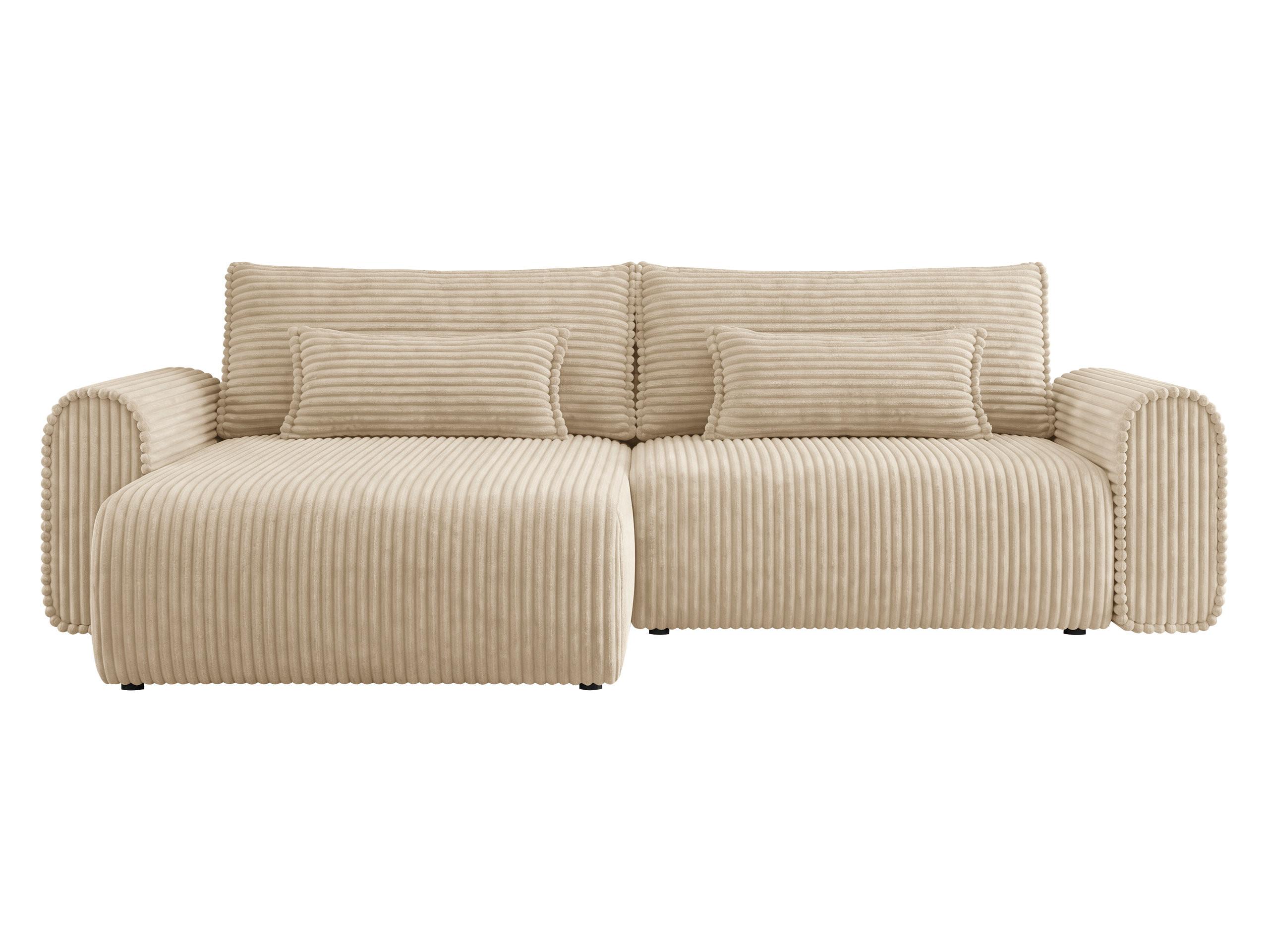 ECKSOFA Surles Cord - Beige/Schwarz, Holz/Kunststoff (245/145cm) - MIRJAN24