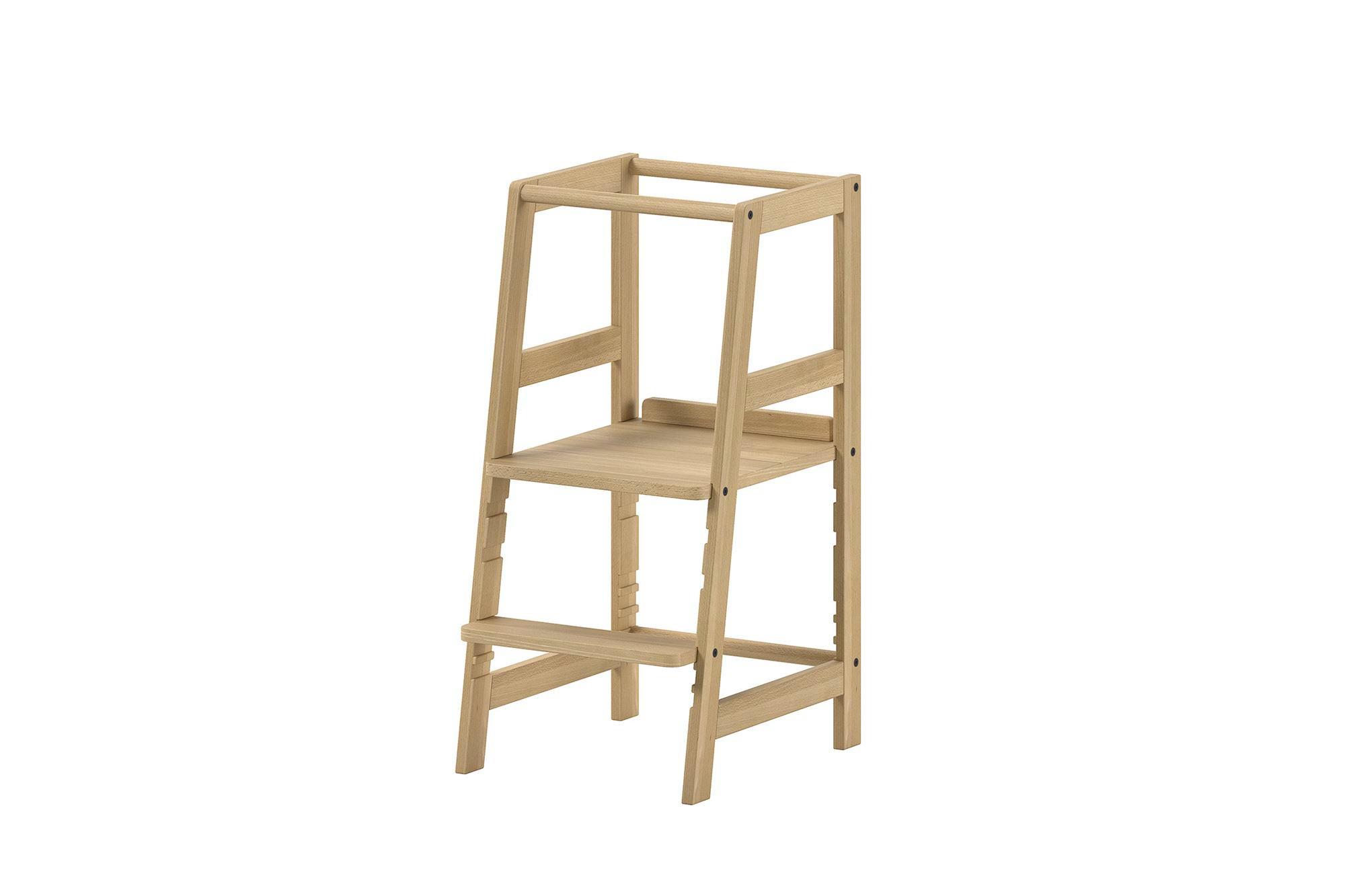 LERNTURM Kefira Massivholz Buche Natur mitwachsend stabil standfest - Buchefarben, Holz (41/85/48cm) - 58aufmkessel