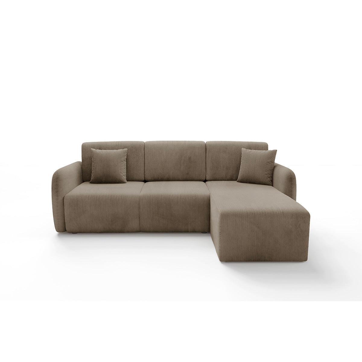 ECKSOFA Dora 3 Sitzplätze Taupe - Taupe, Holz (245/185cm) - Petits-meubles