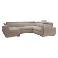 WOHNLANDSCHAFT Boston U, Seite: Links - LC+2P+R+2R - Chromfarben/Naturfarben, Holz/Textil (325/98/260cm) - MIRJAN24