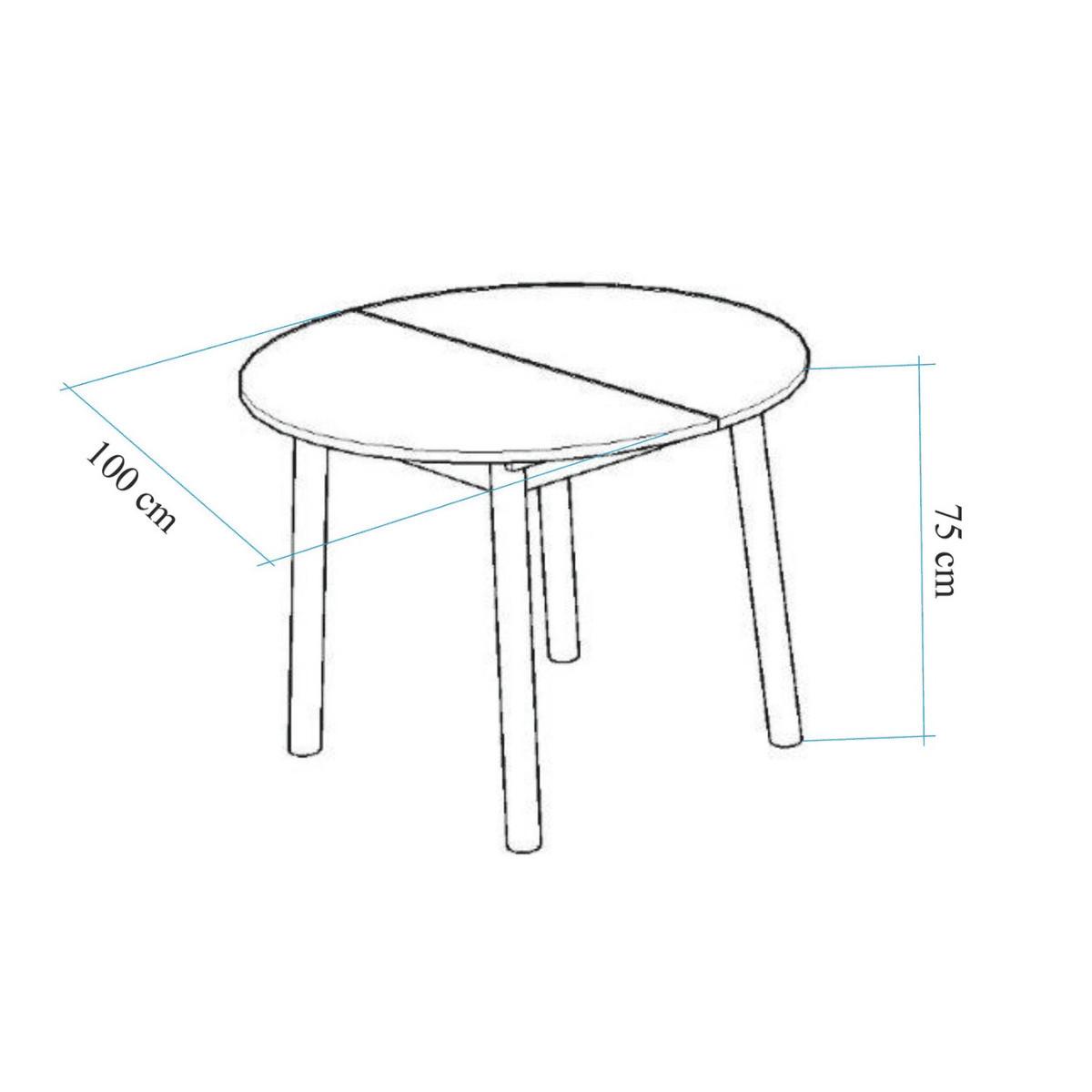TISCH mit Massivholzbeinen - vina 100/100/75 cm - Naturfarben, Holzwerkstoff (105/100/75cm) - Calicosy