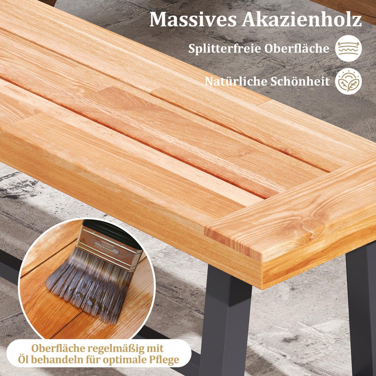 BIERGARTENBANK Natur - Naturfarben, Holz (160/45/32cm) - COSTWAY