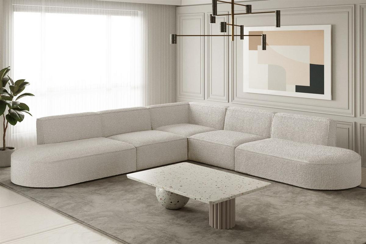 ECKSOFA Universal Palma Ascot Bukla - Beige, Holzwerkstoff/Textil (276/276cm) - Fun Möbel