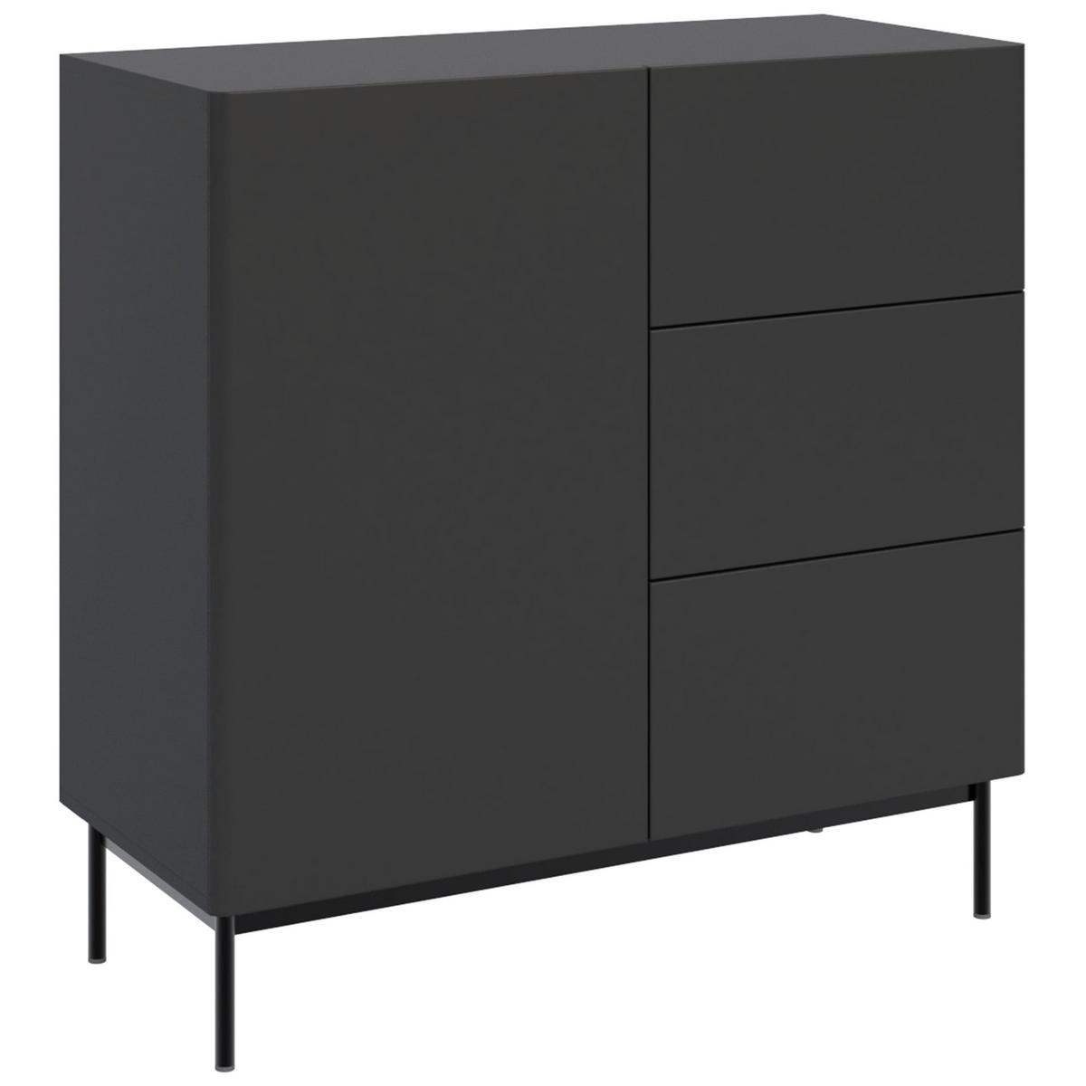 SIDEBOARD Olio SCHWARZ 100 CM - Schwarz, Holzwerkstoff/Metall (100/90.2/38.6cm) - Selsey