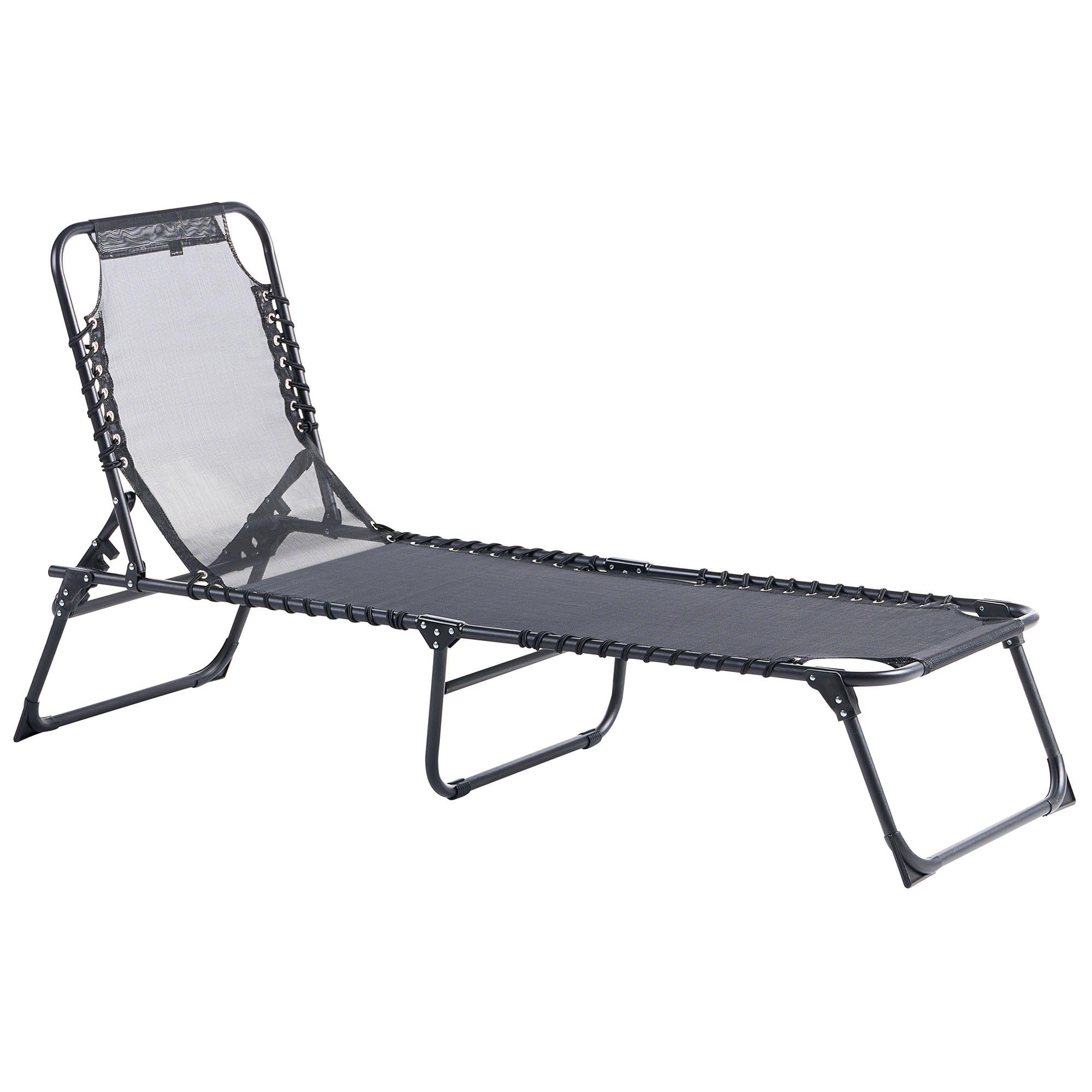 SONNENLIEGE Schwarz Ambato - Schwarz, Metall (58/30/188cm)