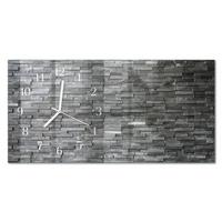 WANDUHR aus Glas 60x30 cm - Steinstruktur - Grau, Glas (60/30/0.4cm) - TULUP