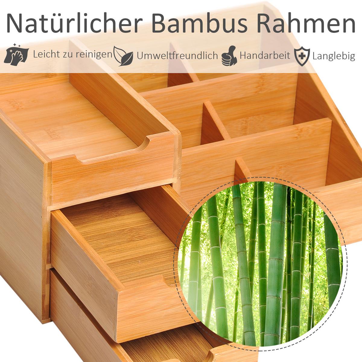 SCHREIBTISCHORGANIZER - Naturfarben, Holz (20.5/33/15.5cm) - HOMCOM