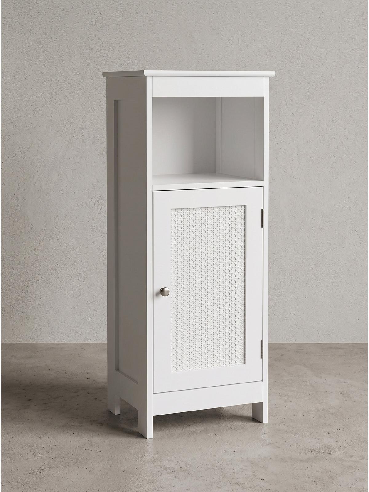 BADSCHRANK ADOUR, MDF, mit Stauraum, Weiß, 30 x 28 x 80 cm - Weiß, Holzwerkstoff/Metall (30/80/28cm) - KADIMA DESIGN