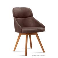 ESSZIMMERSTUHL (2er-Set) Donna 52x82x63 Eiche geölt/Braun - Eichefarben/Braun, Kunststoff (63/82/52cm) - 58aufmkessel
