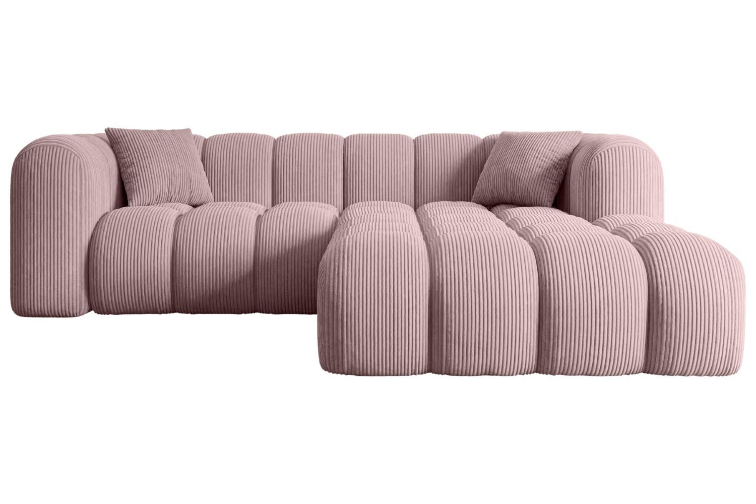 ECKSOFA Ottomane Rechts OLEA-L1 - 231x173x74 cm Rosa - Schwarz/Rosa, Holzwerkstoff/Kunststoff (231/173cm) - ALTDECOR