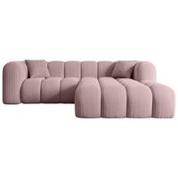 ECKSOFA Ottomane Rechts OLEA-L1 - 231x173x74 cm Rosa - Schwarz/Rosa, Holzwerkstoff/Kunststoff (231/173cm) - ALTDECOR