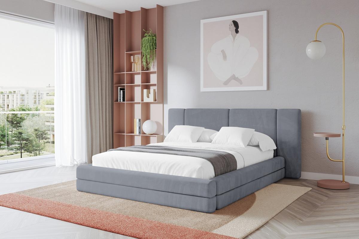 POLSTERBETT mit Bettkasten und Lattenrost, Bett mit Matratze H3/H4 - TEVO 140x200 Grau - Grau, Holzwerkstoff/Textil (140/200cm) - ALTDECOR