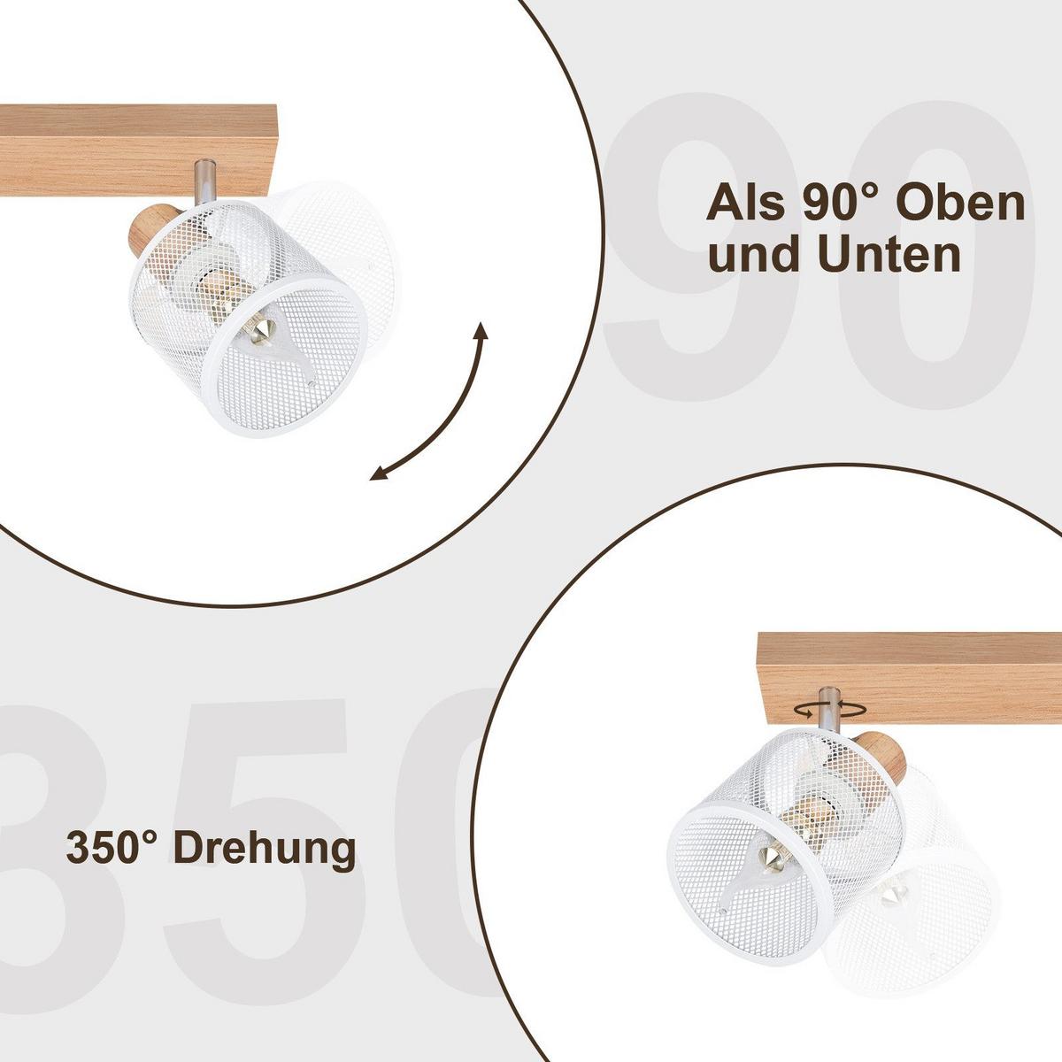DECKENSTRAHLER Gisela 3-flammig 42/10/14 cm - Weiß, Metall (42/10/14cm) - Nettlife