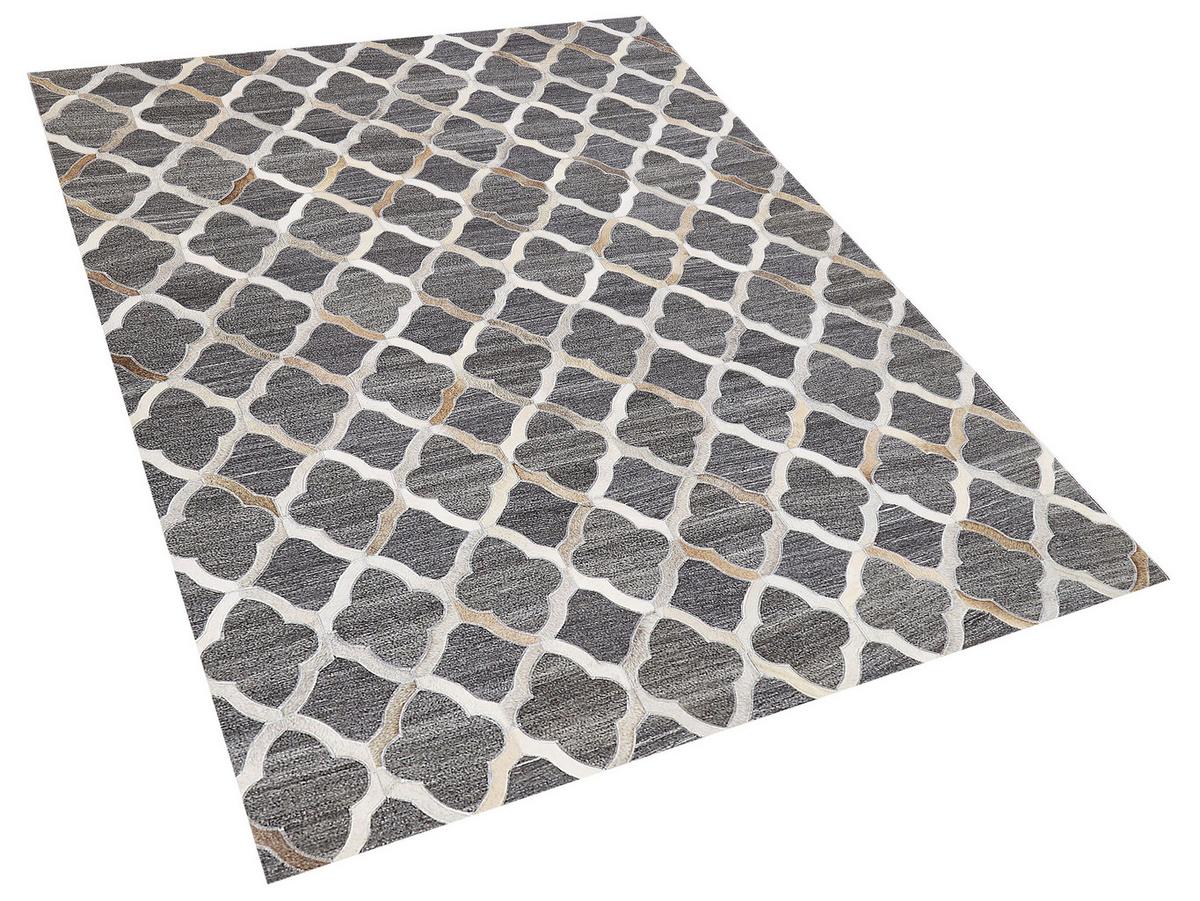 PATCHWORK-TEPPICH Rolunay 230/160 cm - Grau, Fell (160/230cm) - Beliani
