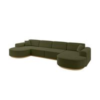 WOHNLANDSCHAFT MARI-U2-v2 - 388x171x83 cm Grün Bouclé - Grün, Holzwerkstoff/Textil (388/83/171cm) - ALTDECOR