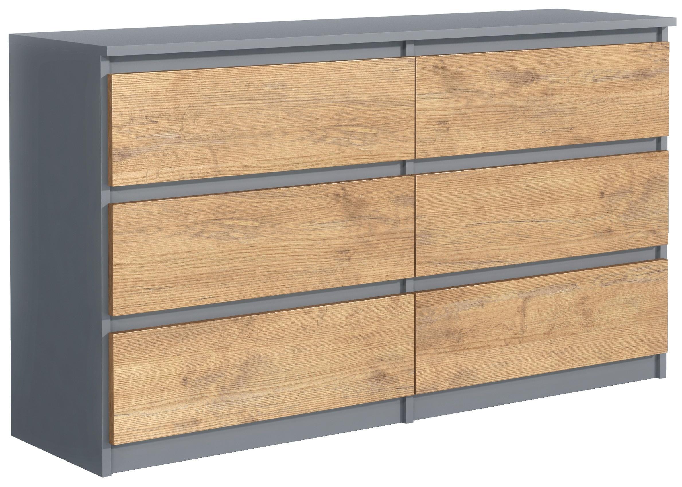 KOMMODE Anthrazit, Lancelot 120/79/39 - Anthrazit/Eiche San Remo, Holzwerkstoff (120/79/39cm) - RAUMHIRSCH FURNITURE