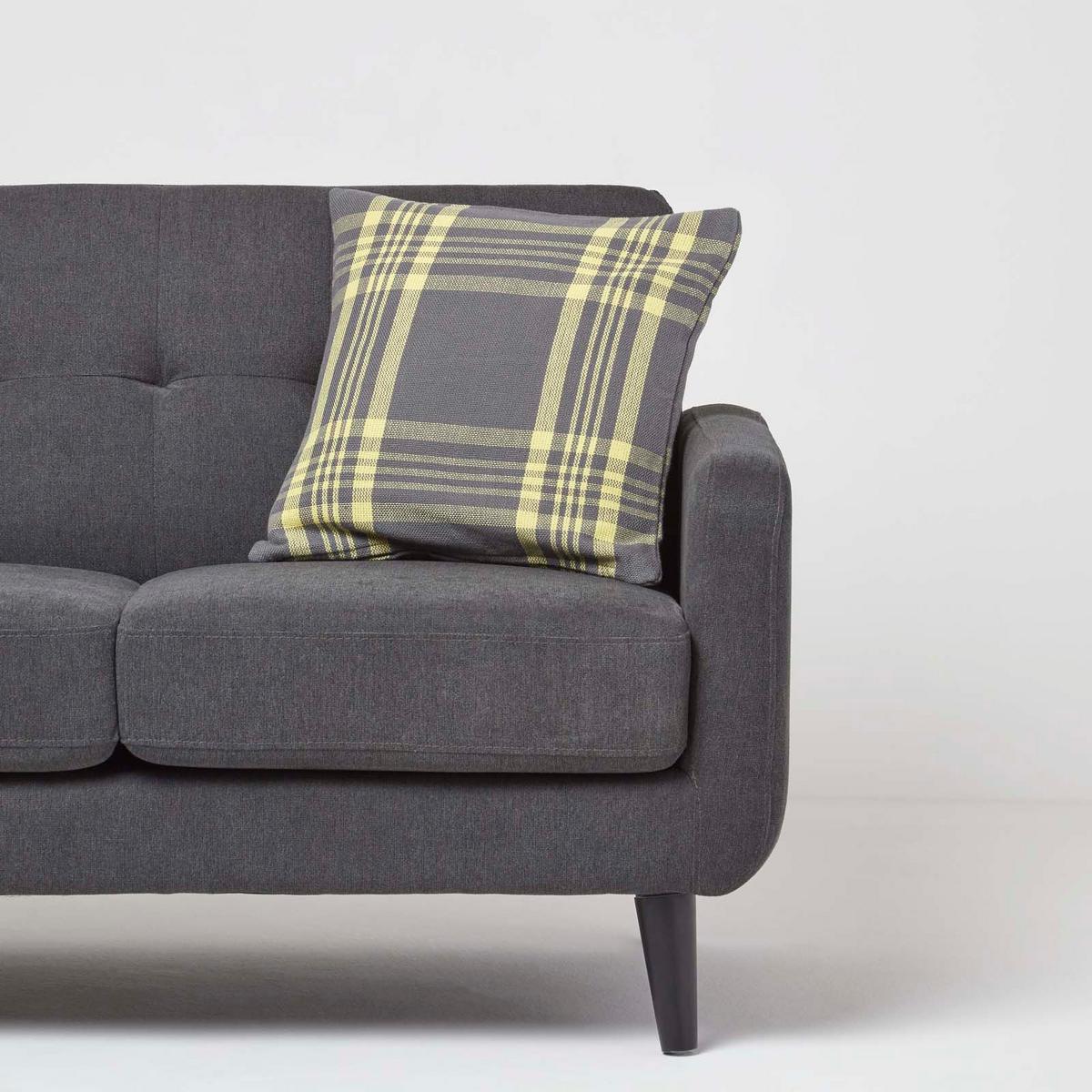 KISSENHÜLLE Schottenkaro 45/45 cm - Grau, Textil (45/45cm) - Homescapes