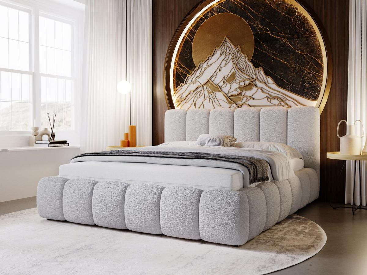 POLSTERBETT Cloud 200x200 Bouclé-Stoff Hellgrau - Hellgrau, Textil (200/200cm) - Graingold