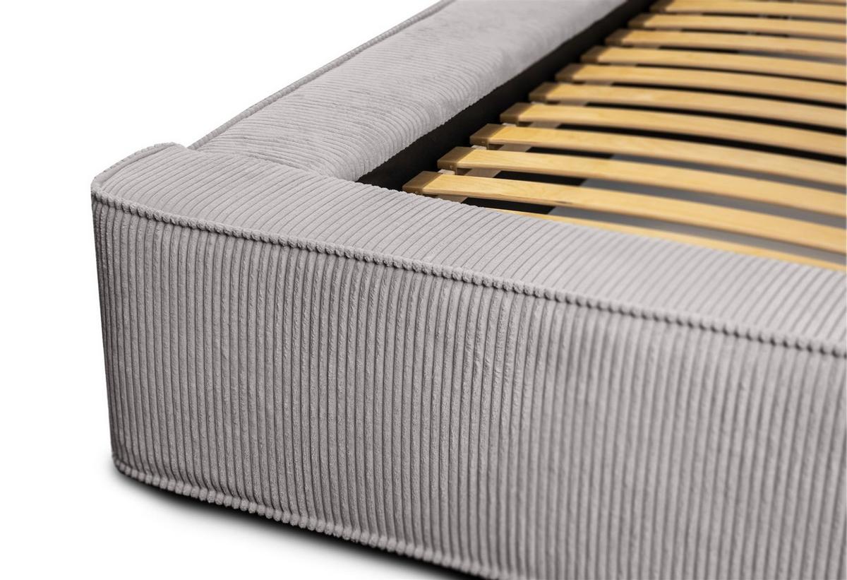 POLSTERBETT Modesto Stoff Lincoln - Grau, Holzwerkstoff/Textil (140/200cm) - Fun Möbel