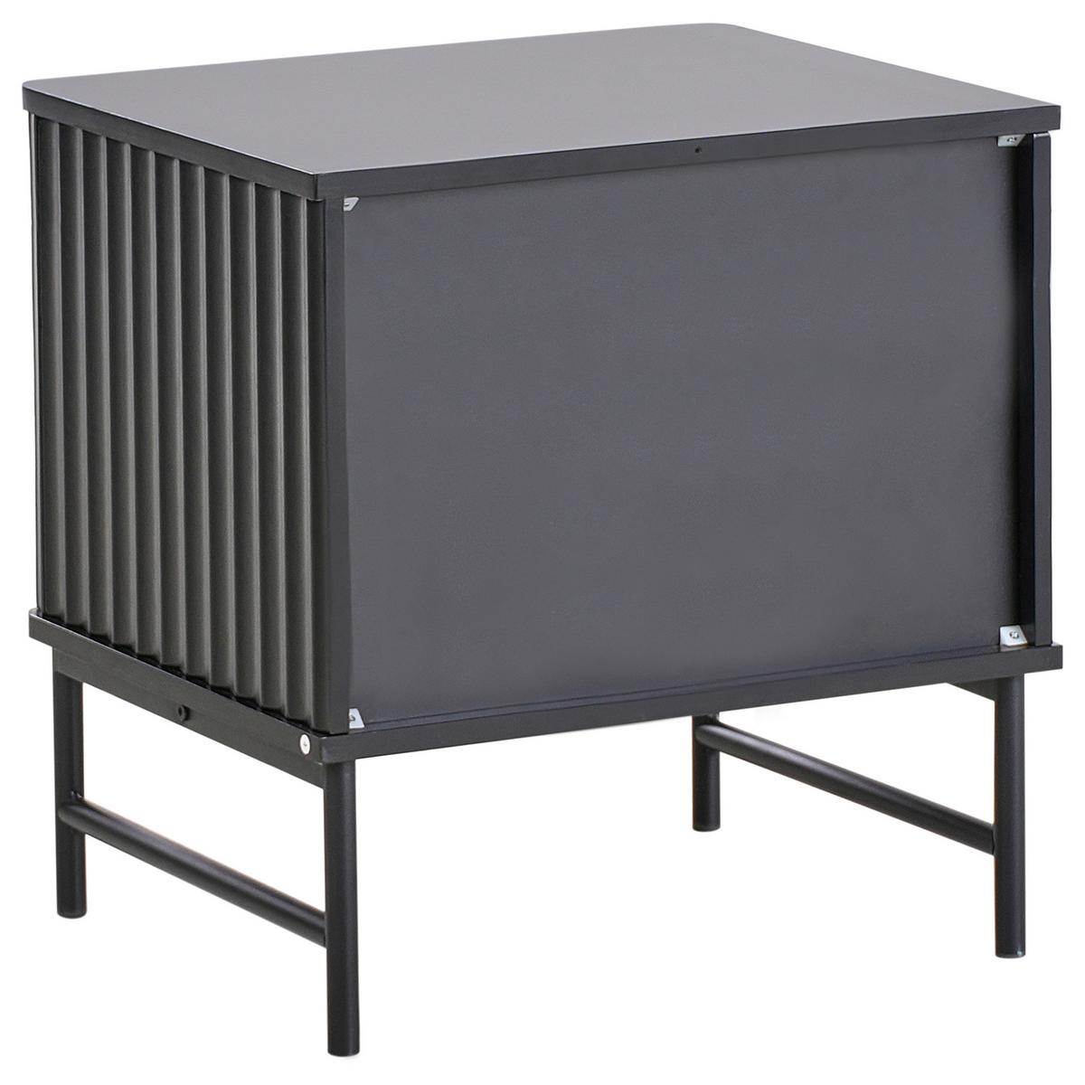 NACHTTISCH mit 2 Schubladen Schwarz Glastonbury - Schwarz, Holzwerkstoff (40/48/50cm) - Beliani