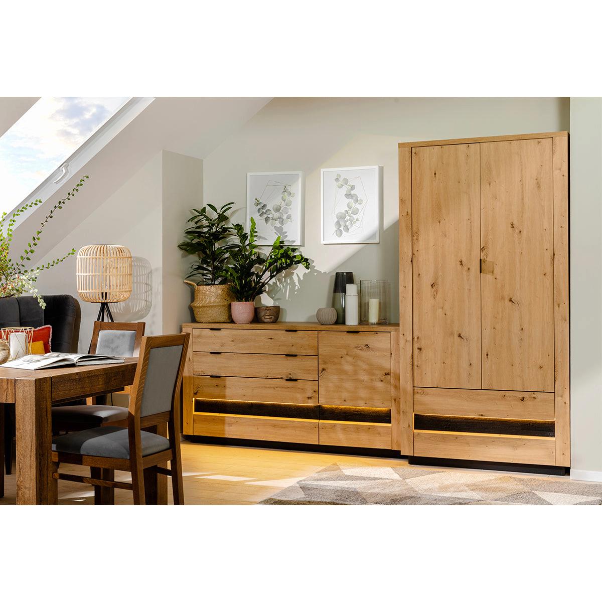 SIDEBOARD Glenn Holz und Schwarz - Braun, Holzwerkstoff (161/85/42cm) - Petits-meubles