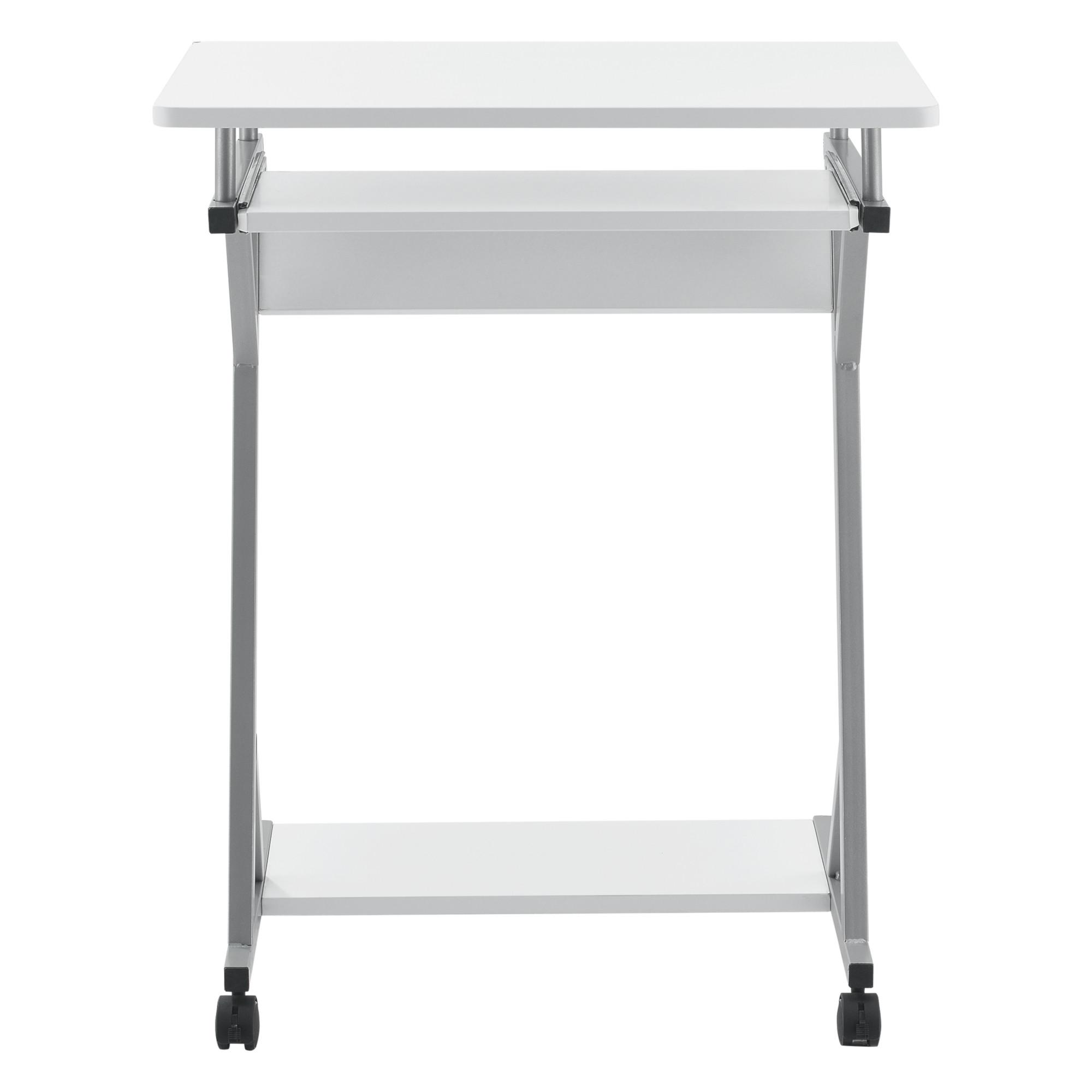 SCHREIBTISCH rollbar - Weiß, Holzwerkstoff/Metall (40/60/75cm) - [en.casa]