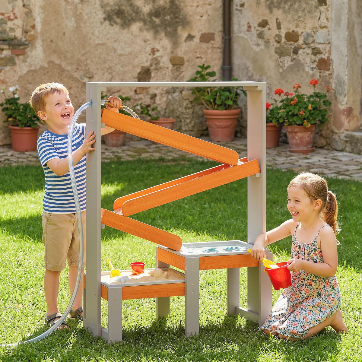 SAND-WASSERSPIELTISCH Tannenholz Kunststoff Grau - Grau, Holz (75/34.5/105cm) - AIYAPLAY