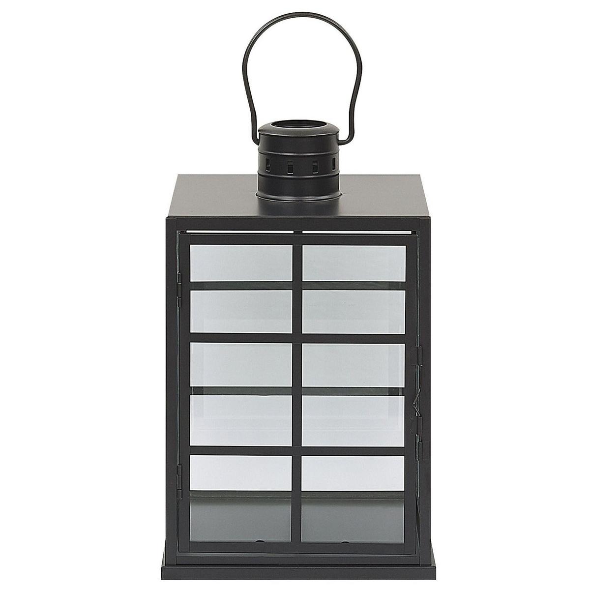 LATERNE Metall 33 cm Schwarz Bintan - Schwarz, Metall (20/33/20cm) - Beliani